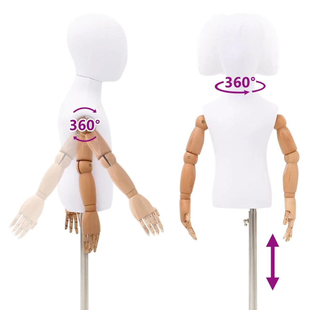 Manichino Regolabile 120-157 cm con Base Unisex PP Bianco 42041711
