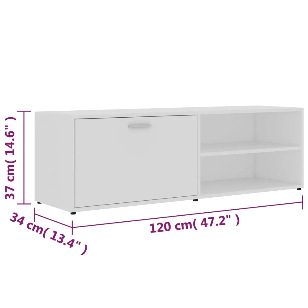 Mobile Porta TV Bianco 120x34x37 cm in Legno Multistrato 801152