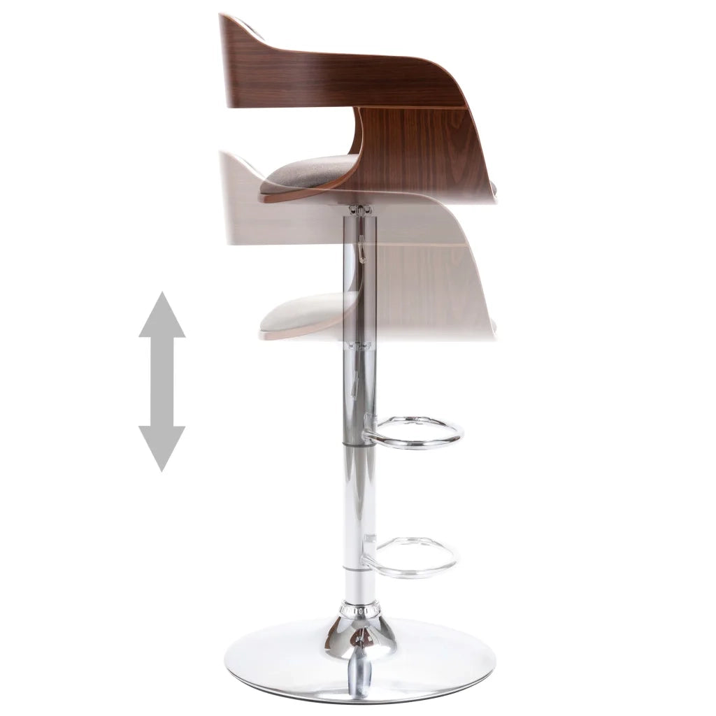 Sgabello da Bar in Compensato e Tessuto Grigio Talpa cod mxl 71029