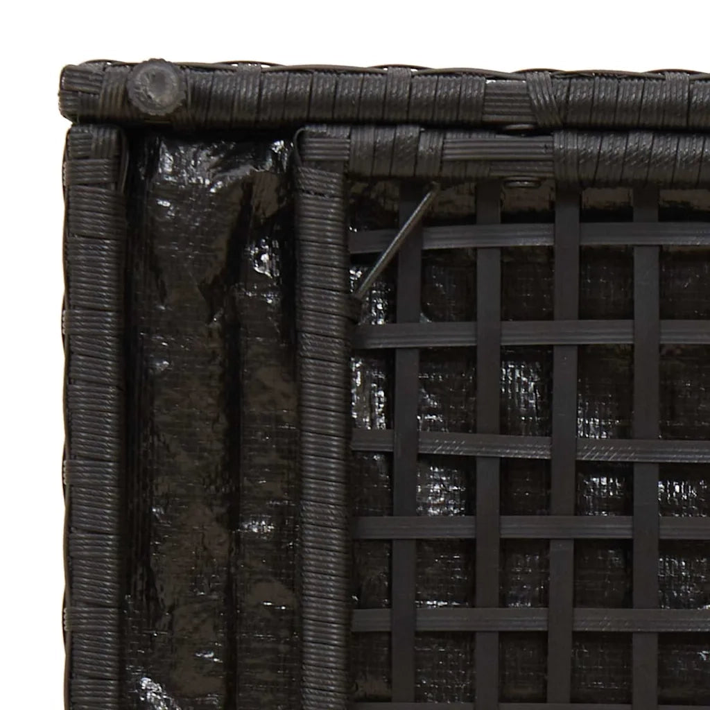 Scatola per Cuscini Nero 50 x 50 x 50 cm polyrattan 365408