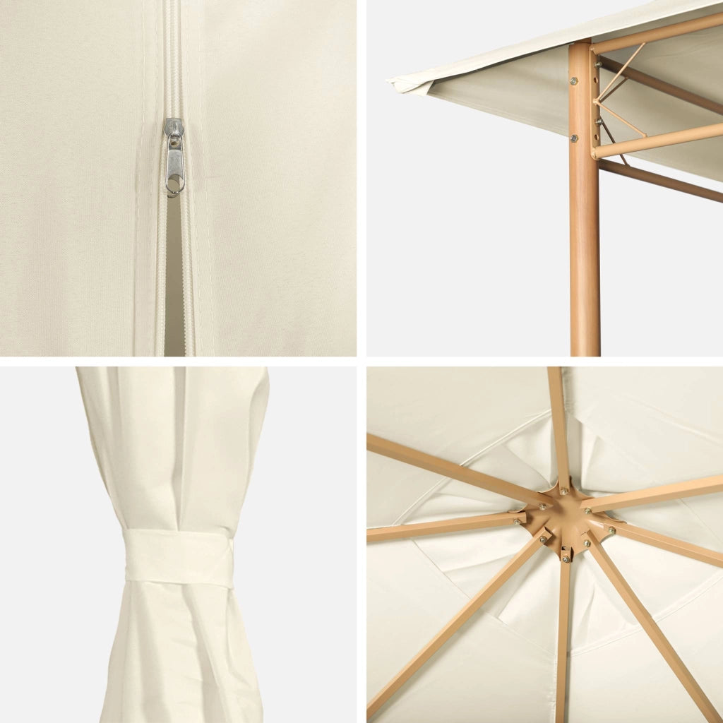 Gazebo da giardino 3x3m struttura in alluminio con tende scorrevoli,