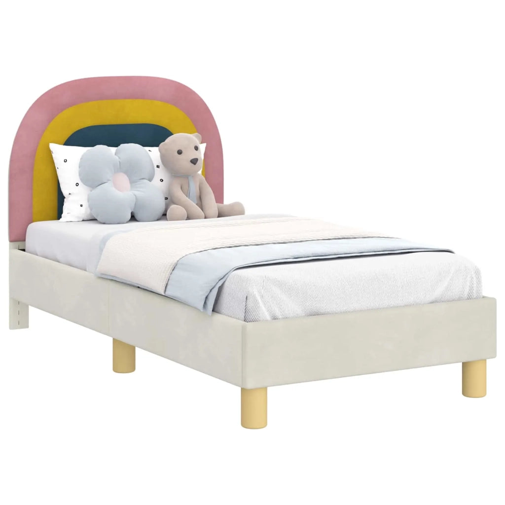 Struttura letto per bambini con testata-Giroletto per bambini Crema 70 x 140 cm
