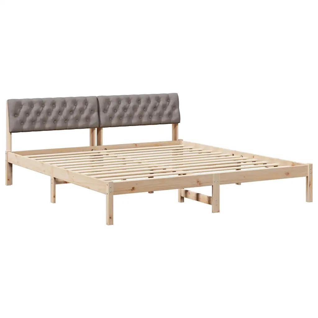 Struttura del Letto con testiera Marrone e taupe 180 x 200 cm