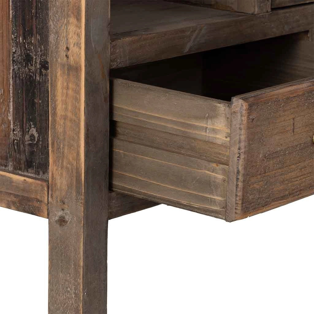 Mobiletto in legno con 2 ante e 3 cassetti 127x40x163,5