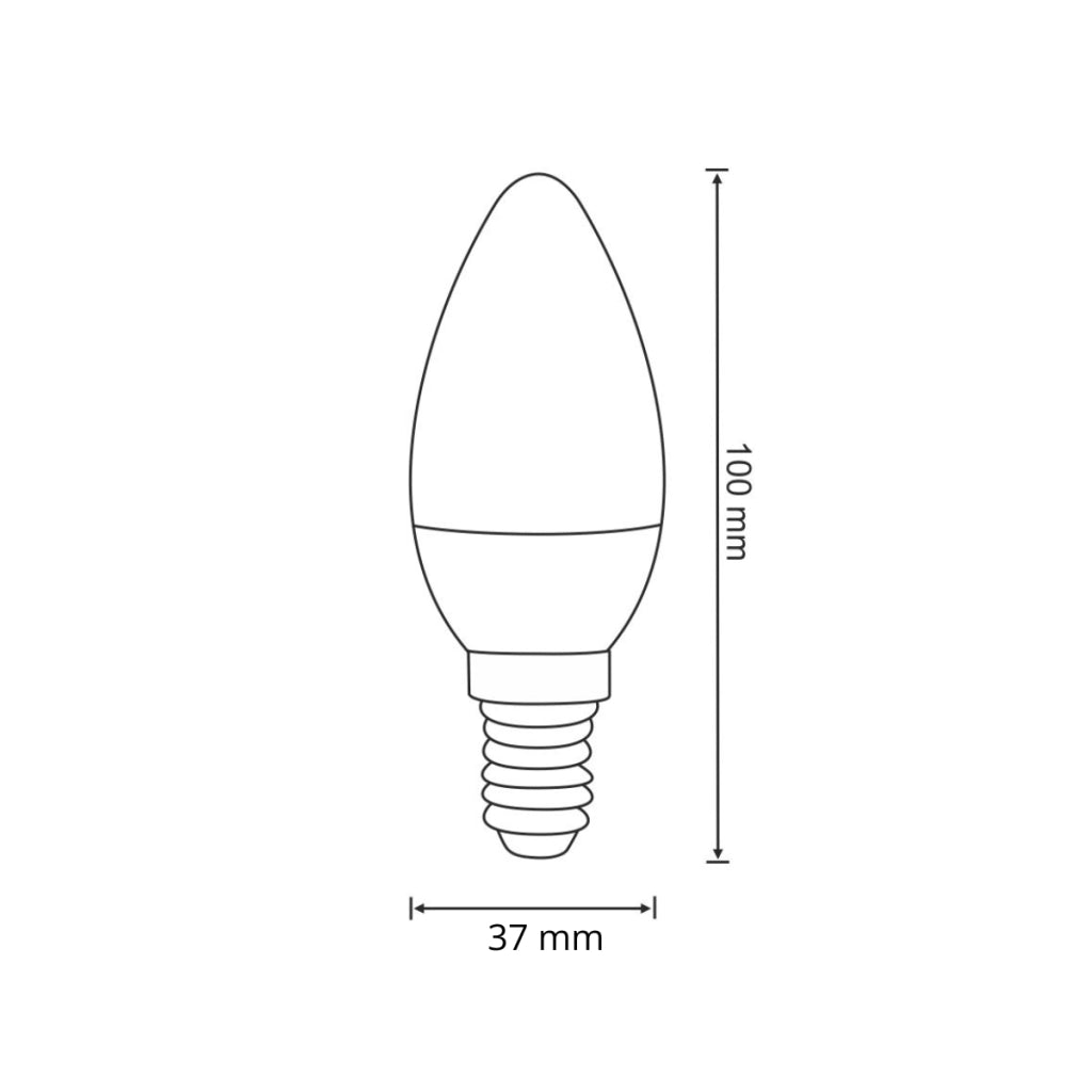 Lampadina LED candela C37 E14 6,3W 560lm 4000K Polux