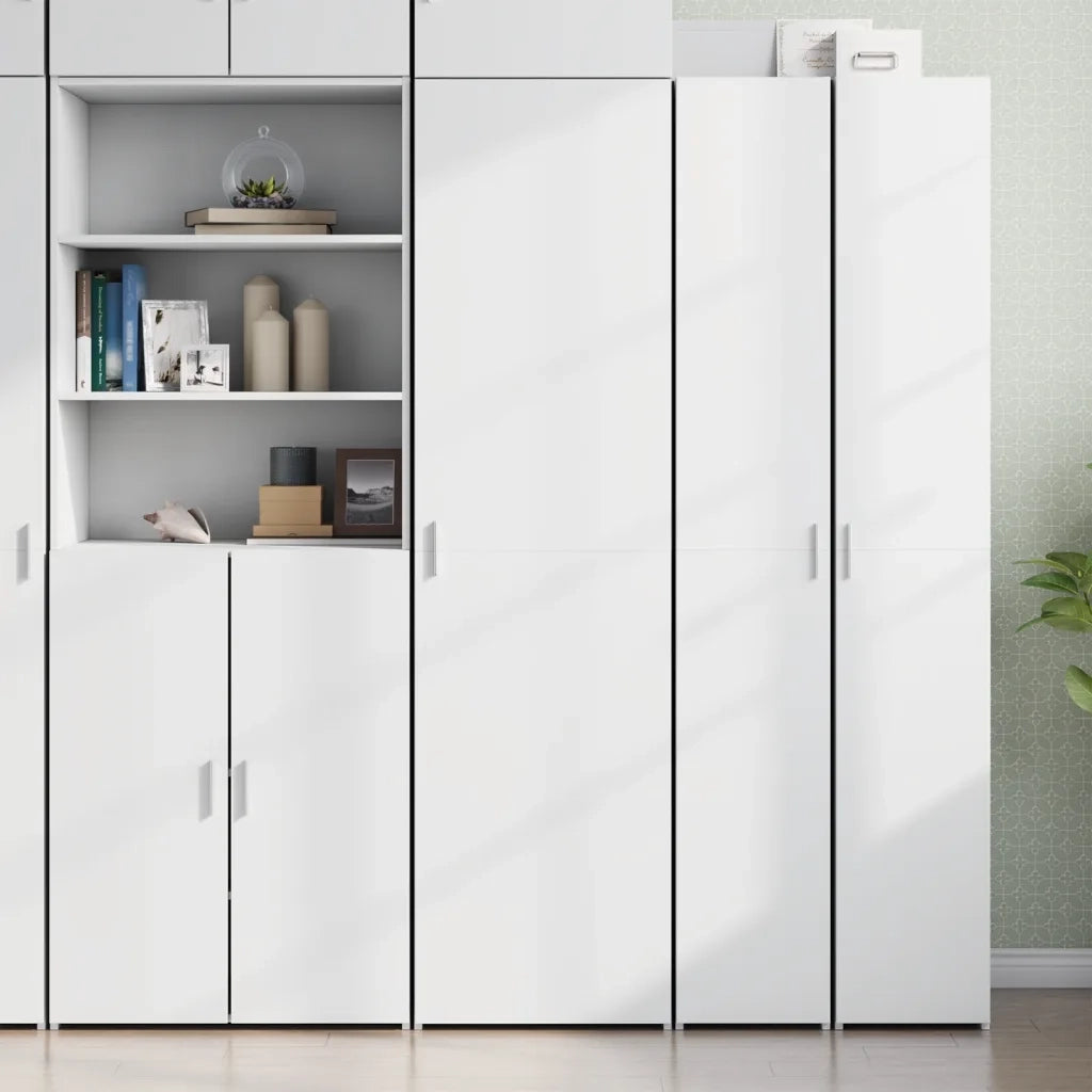 Credenza-Buffet-Armadio da cucina Bianca 50x42,5x185 cm in Legno Multistrato