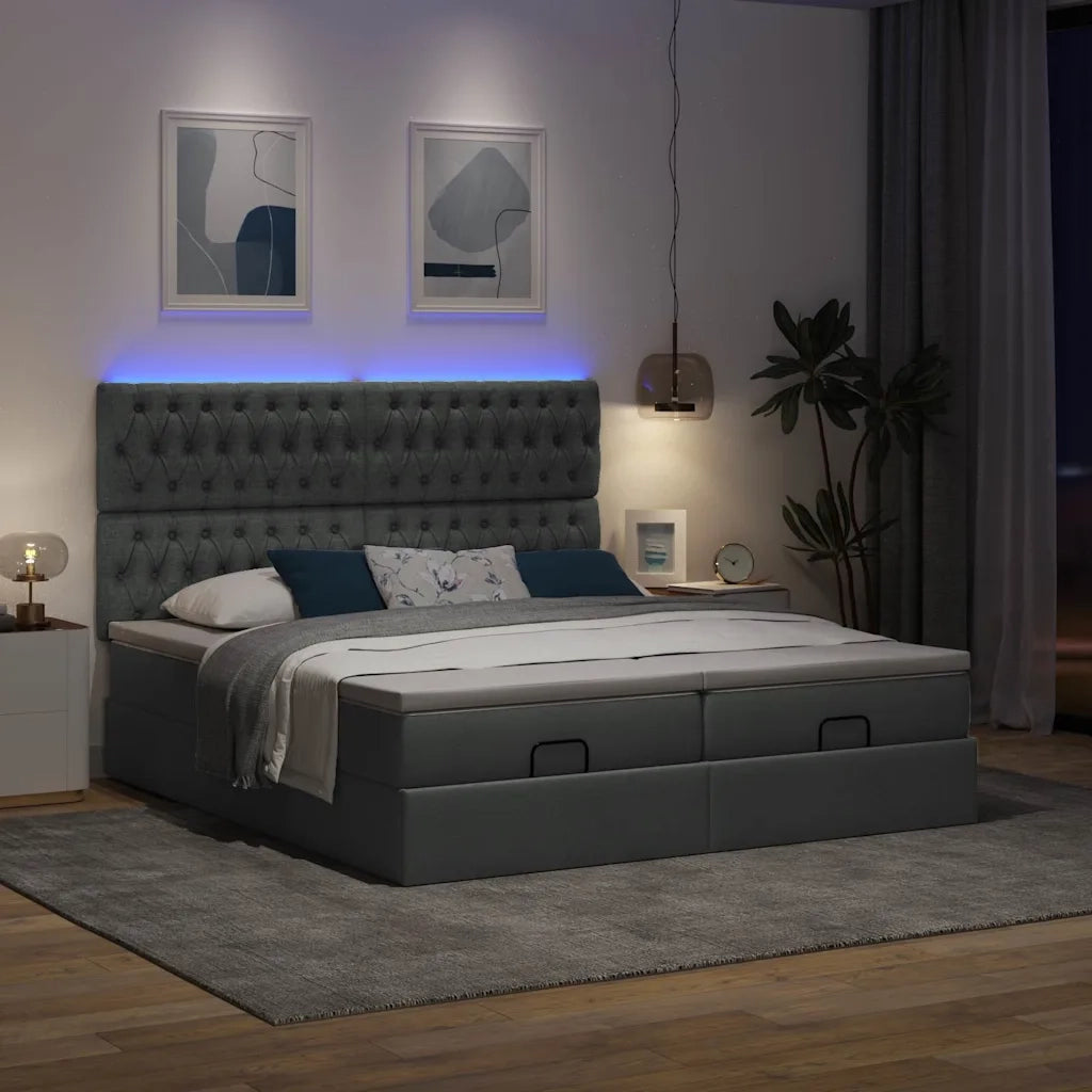 Struttura Letto Pouf con Materassi 160x200 cm in Tessuto 3314556