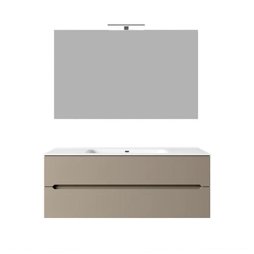 Composizione mobile bagno sospeso con cassetti cm 120 mod. TALIA - Tortora Opaco