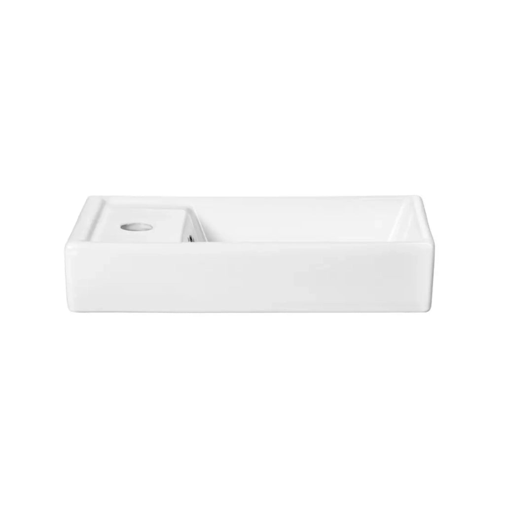 Lavabo da incasso CITY 40 cm compatto in ceramica bianco lucido design morbido