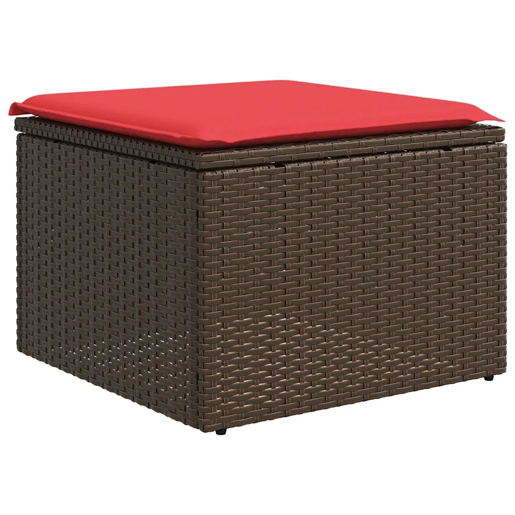 Salotto da Giardino-Set Divani da Giardino 5 pz con Cuscini Marrone in Polyrattan 253237