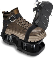 Scarpe per erba con chiusura a gomiti per aerazione e verticutura del prato - Raccoglitore automatico di foglie e detriti per prato e giardino