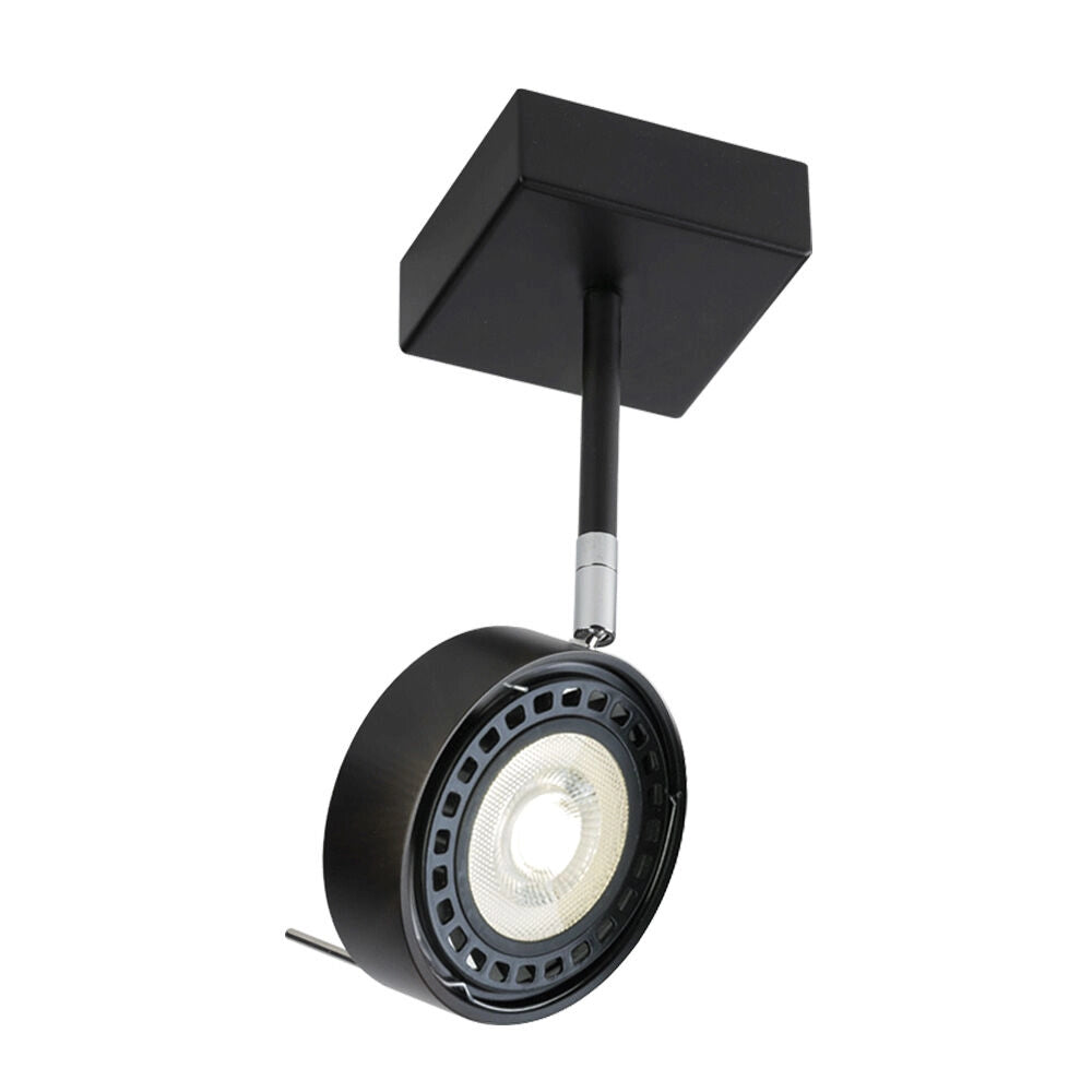 Faretto soffitto quadrato nero orientabile GU10 18W FUSSA Shilo