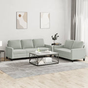 Set di Divani 2 pz con Cuscini Grigio Chiaro in Velluto 3201516