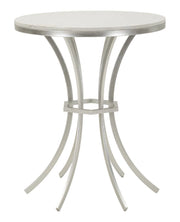 Tavolinetto Istanbul con Struttura Silver e Piano Effetto Marmo - Complemento Raffinato per Relax - 1428910000