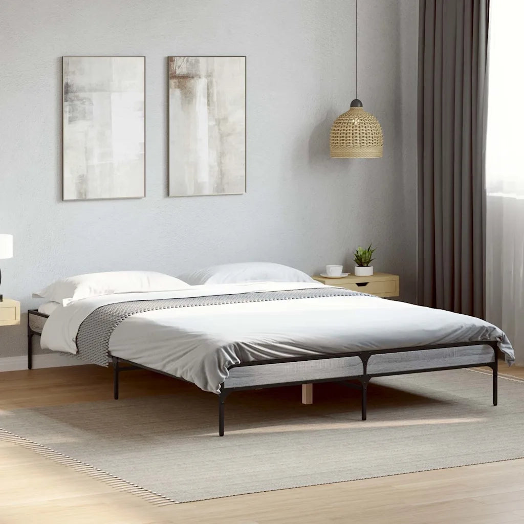 Giroletto Grigio Sonoma 120x190 cm in Legno Multistrato Metallo 845049
