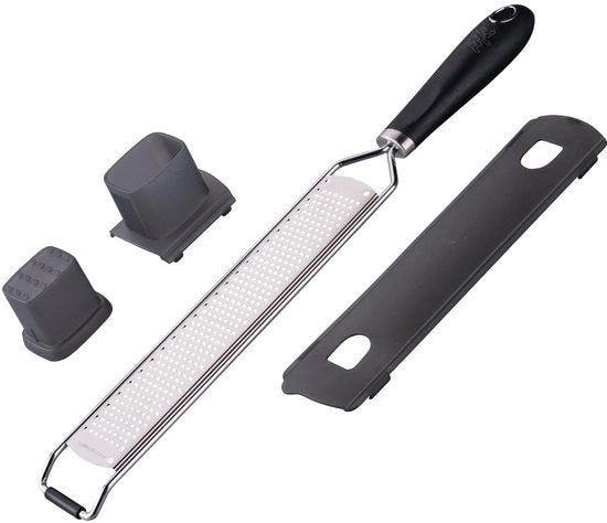 Raspafine Fino - Ampio superficie di raspo, lame in acciaio inossidabile extra affilate per formaggio, noce moscata e altro - Rasp con contenitore per raspo - Ideale per cuochi professionisti e dilettanti