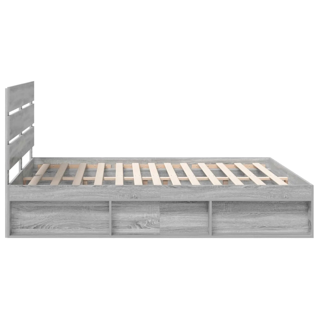 Struttura del letto Grigio Sonoma 200 x 200 cm Pino massello 3411709