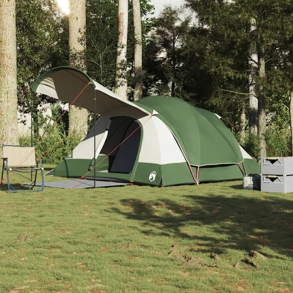 Tenda Familiare a Tunnel per 8 Persone Verde Impermeabile 4009549
