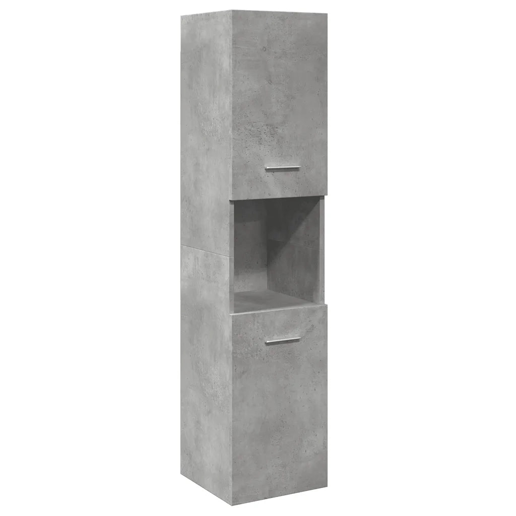 Set Mobili da Bagno 4 pz Grigio Cemento in Legno Multistrato 3324881