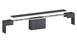 Panca Allungabile 66/290x25x45 cm Pratika Singola A Grigio Ardesia