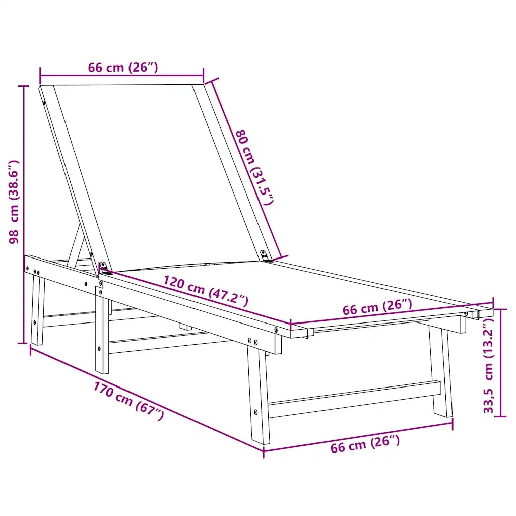 Lettino Prendisole Blu in Legno Massello di Acacia e Textilene 4008414