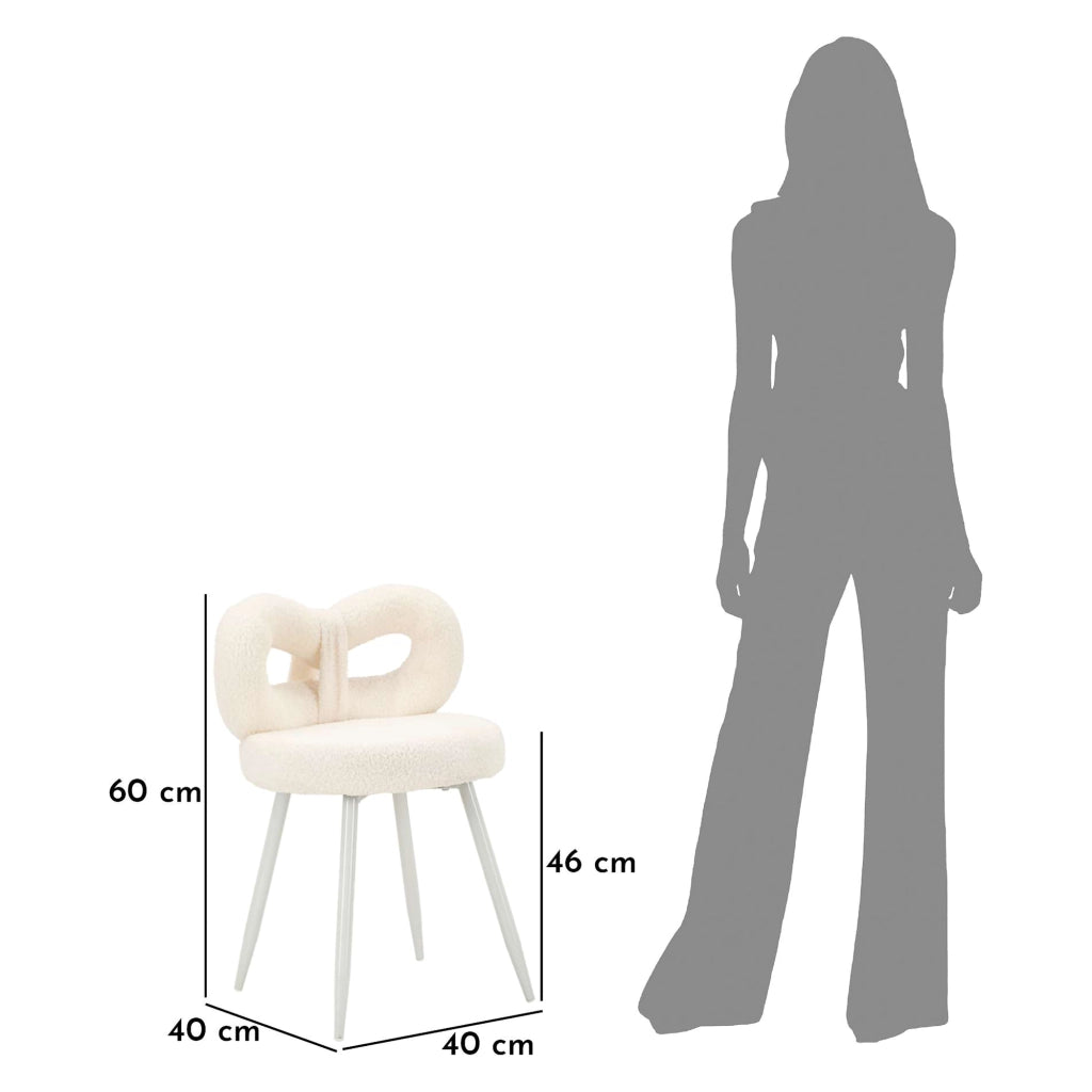 Rishik, Sedia una Sedia, Bianco Crema