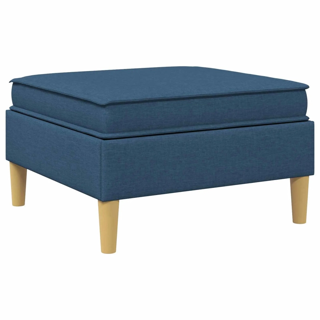 Pouf con Storage Blu Tessuto