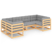 Mobili da giardino mobili da esterno Set di mobili da 6 pezzi con cuscini in legno di pino massiccio 02_0016678