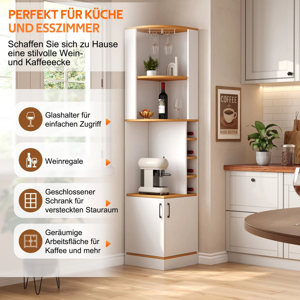 MOBILE ANGOLO PORTA VINO 40 x 40 x 182 cm MDF Bianco