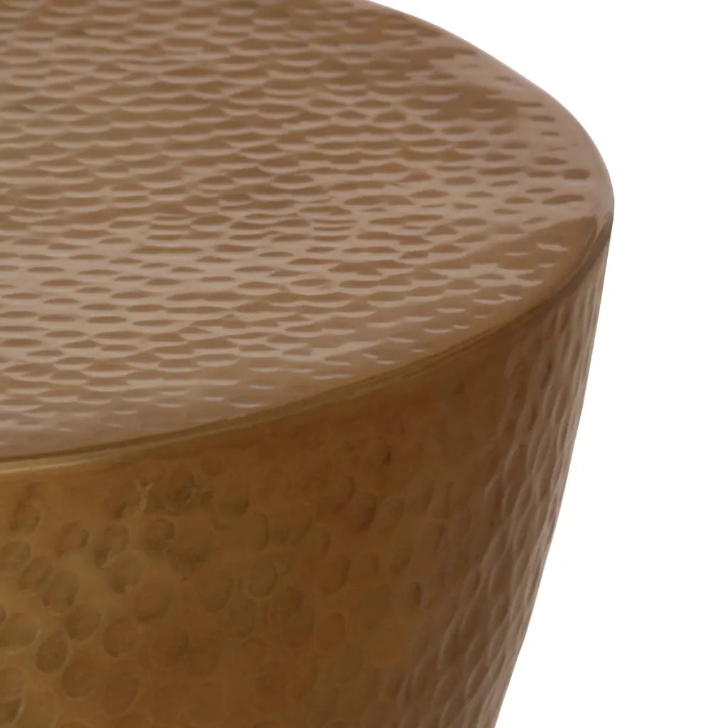 Tavolino da Salotto in Alluminio Martellato Ø 50x30 cm Ottone 359610