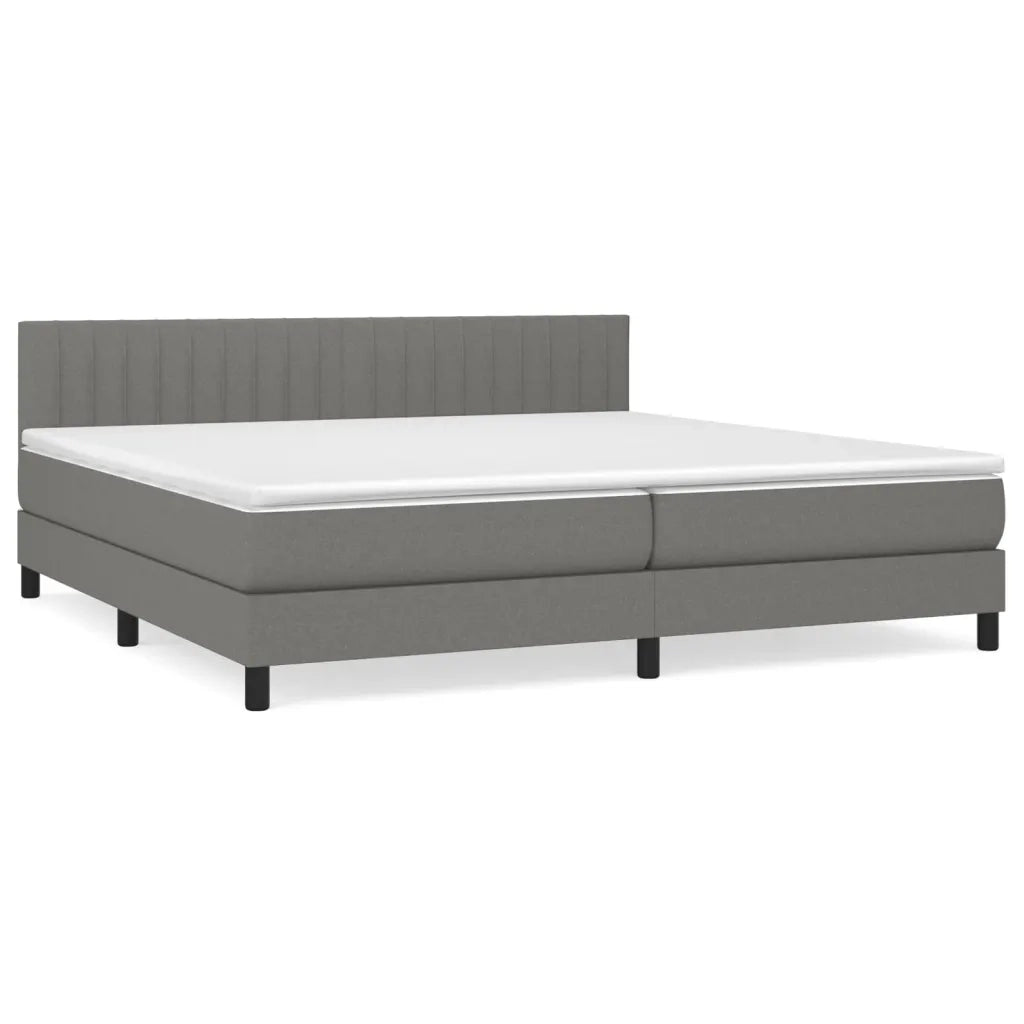 Giroletto a Molle con Materasso Grigio Scuro 200x200 cm Tessuto 3140242