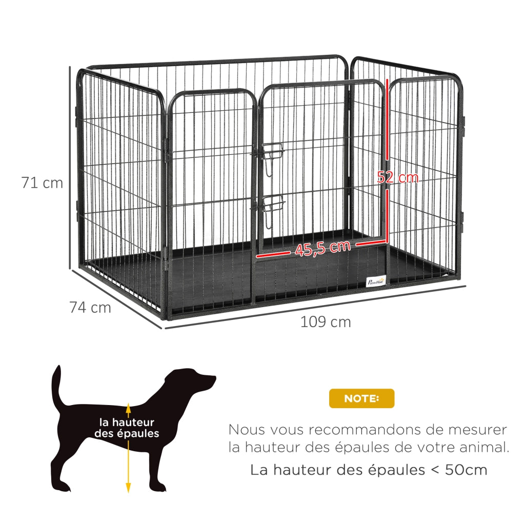 Recinto per cani ¨C zephmum ¨C grigio metallo 109x74x71 cm