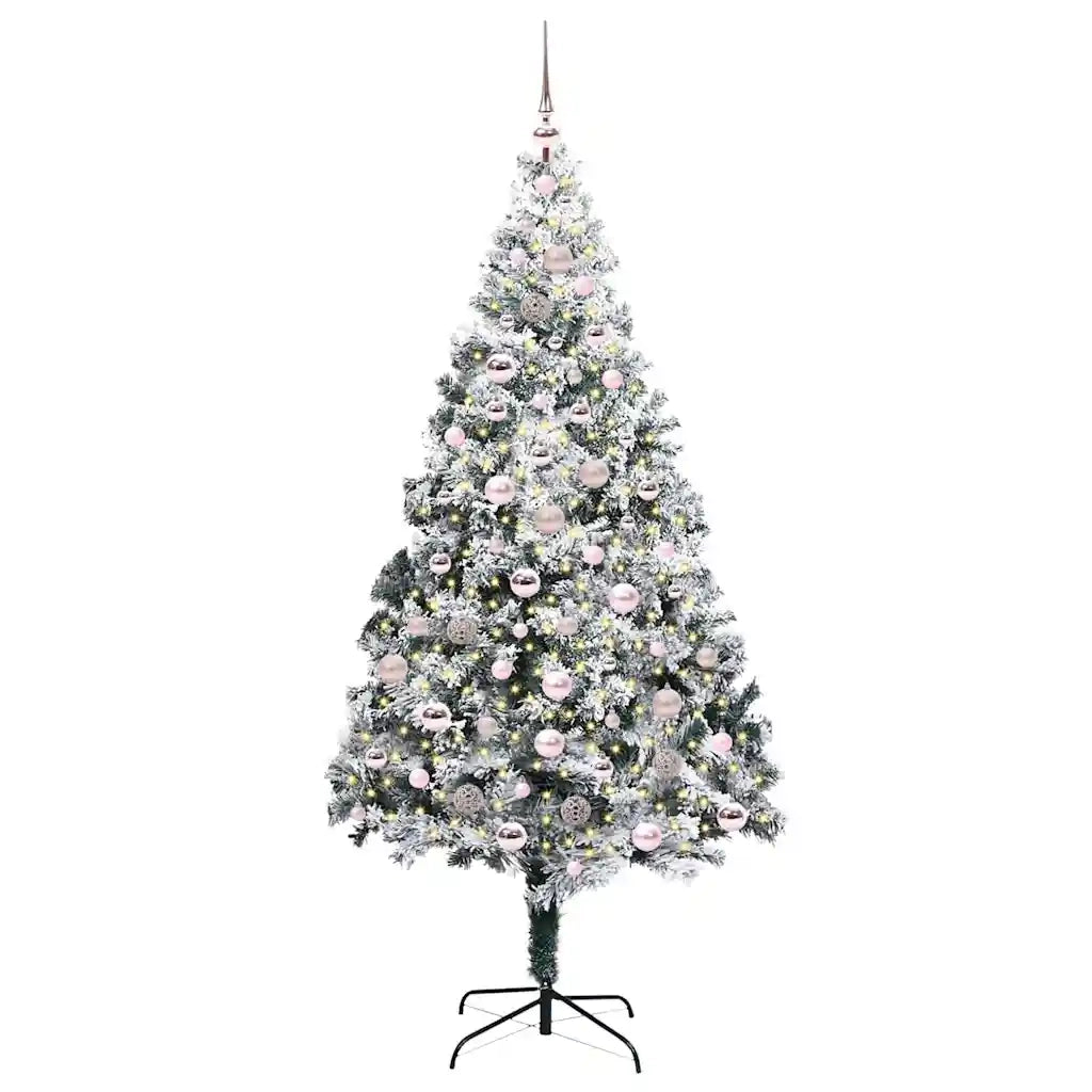 Albero di Natale Artificiale-Albero Natalizio con 300 LED Bianco 210 cm 442957