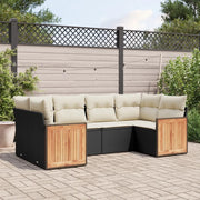 Set Divano da Giardino 6 pz con Cuscini Nero in Polyrattancod mxl 114289