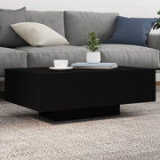 Tavolino da Soggiorno con Luci LED-Tavolino da Salotto-Tavolo Nero 85x55x31 cm