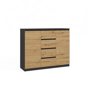 Cassettiera MALWA 2d4s 120 antracite rovere artisan per camera e soggiorno