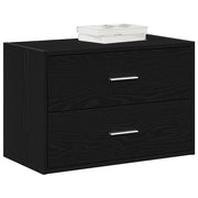 Armadio con 2 Cassetti Rovere Nero 60x31x40 cm in Truciolato 858823