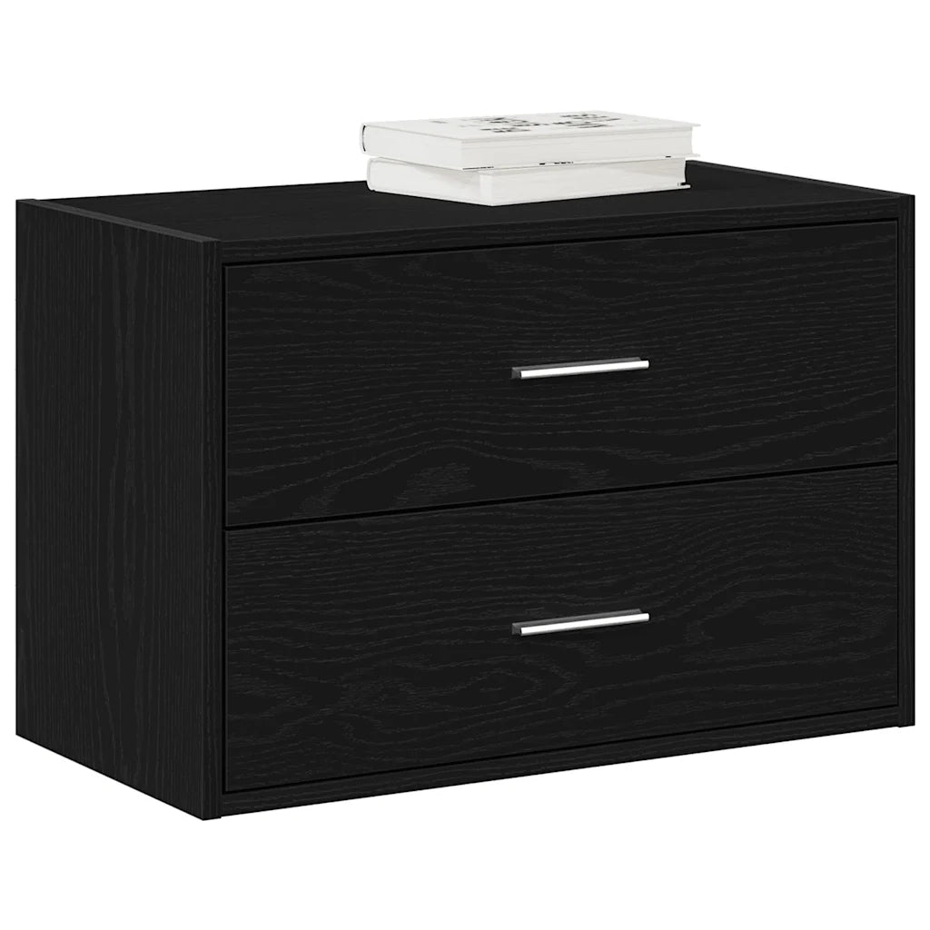 Armadio con 2 Cassetti Rovere Nero 60x31x40 cm in Truciolato 858823