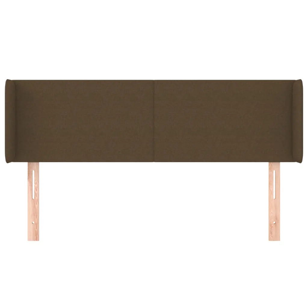 Testiera ad Orecchio-Testata con Orecchie Marrone Scuro 147x16x78/88 cm in Tessuto 358817