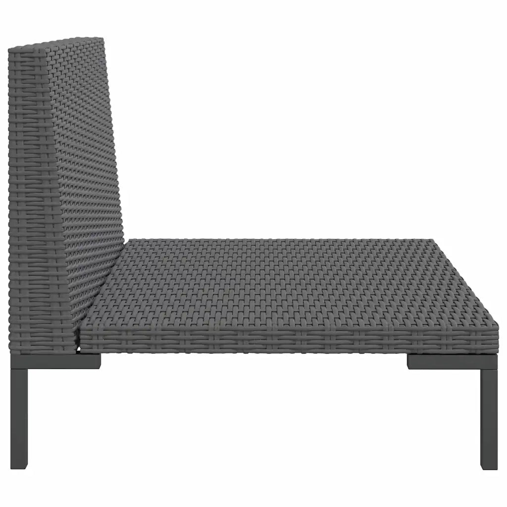 Divano da esterno-Divani da Giardino 2pz con Cuscini in Polyrattan Mezzo Tondo 484620