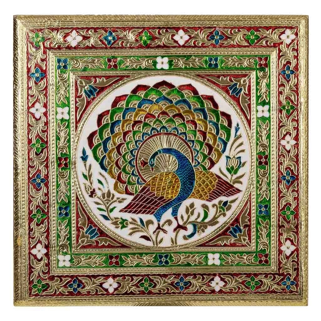 Tavolino in metallo goffrato oro 38x38x14h