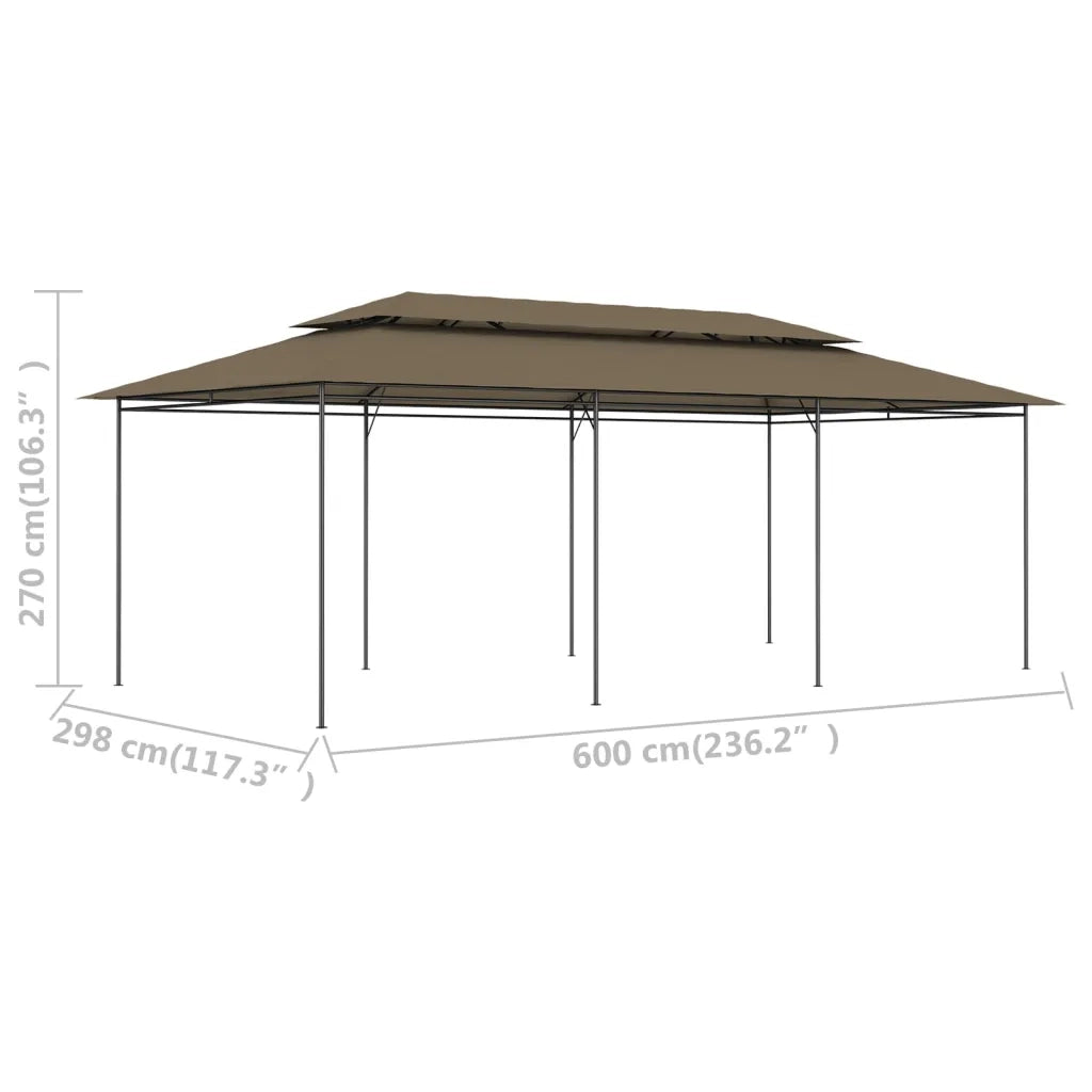 Gazebo 600x298x270 cm Grigio Talpa 180 g/m² 312246