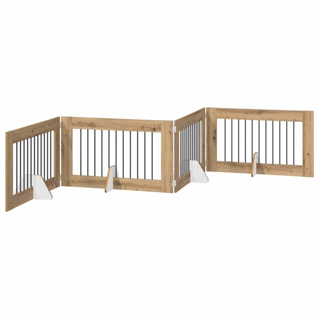 Cancello per cani pieghevole con supporti 4 pz 401 cm 892120