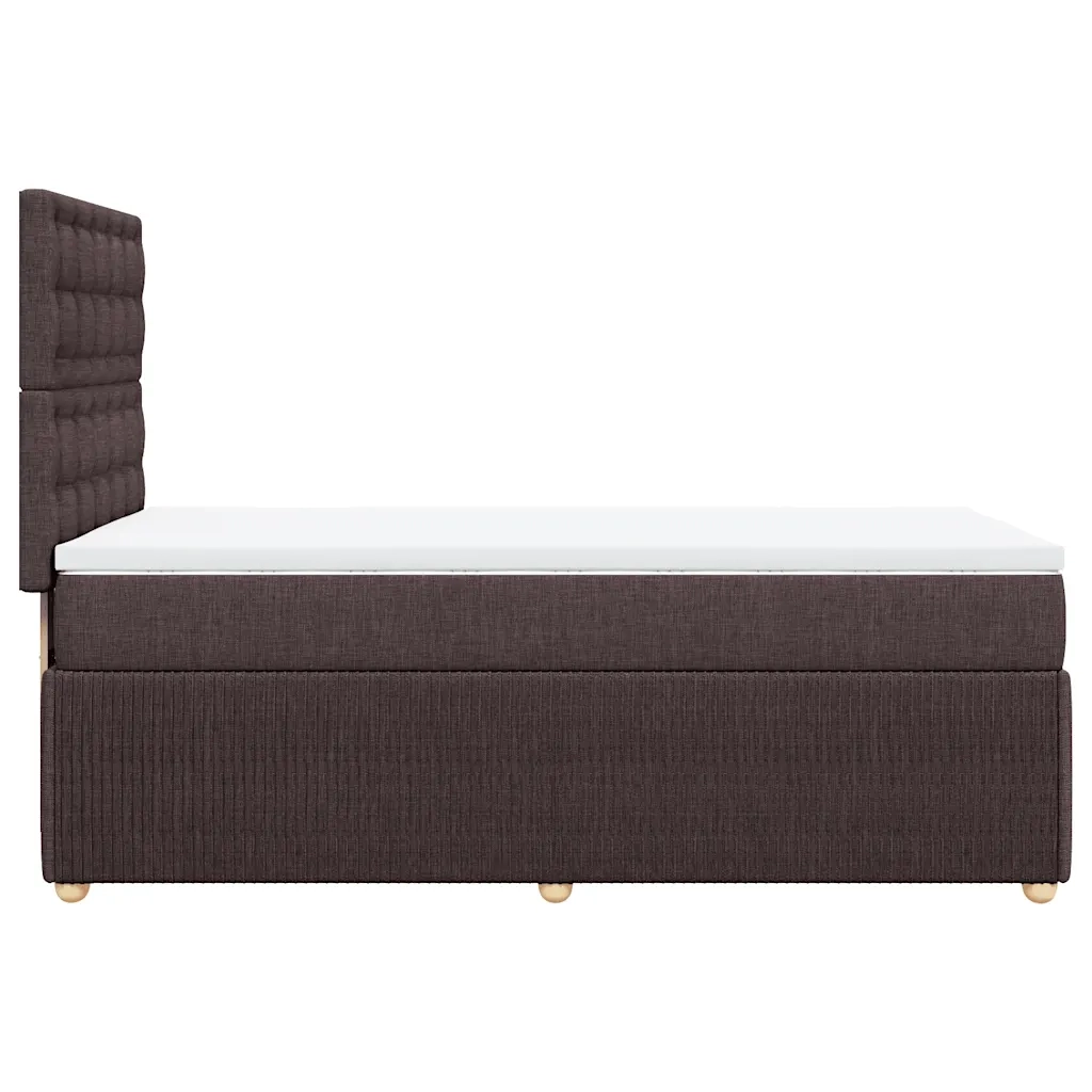 Giroletto a Molle con Materasso Marrone Scuro 80x200 cm Tessuto
