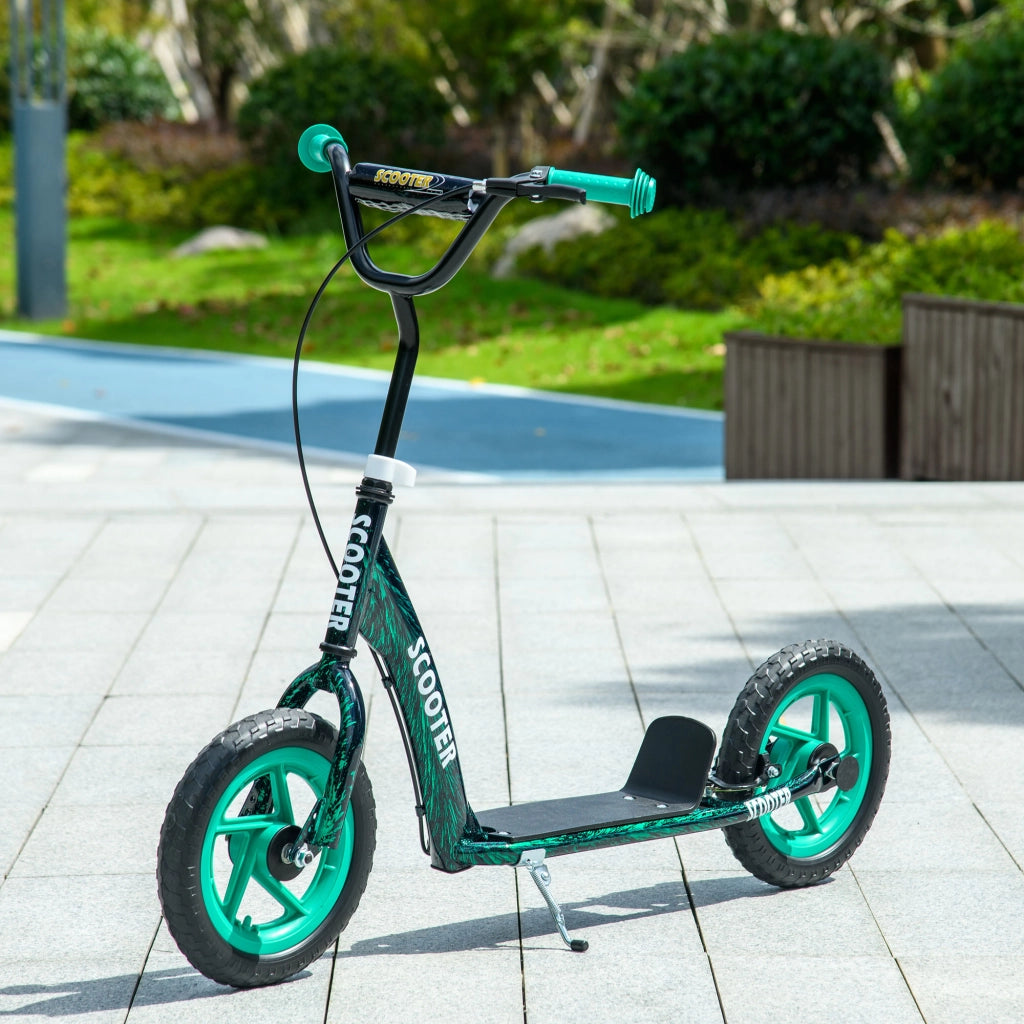 Monopattino Bambini ¨C zephmum ¨C Verde, Ruote Grandi, Altezza Regolabile 6-12 Anni