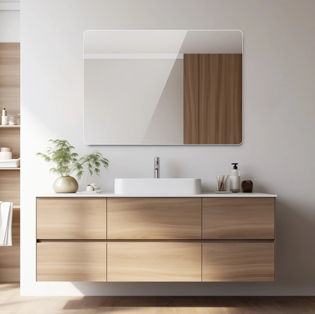 Specchio da bagno senza cornice 60x80 cm argento, orizzontale o verticale