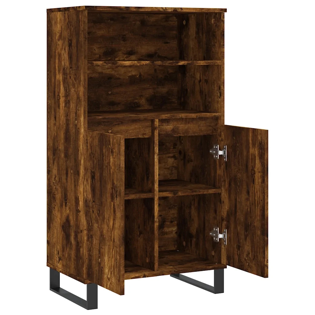 Credenza Rovere Fumo 60x36x110 cm in Legno Multistrato 831497