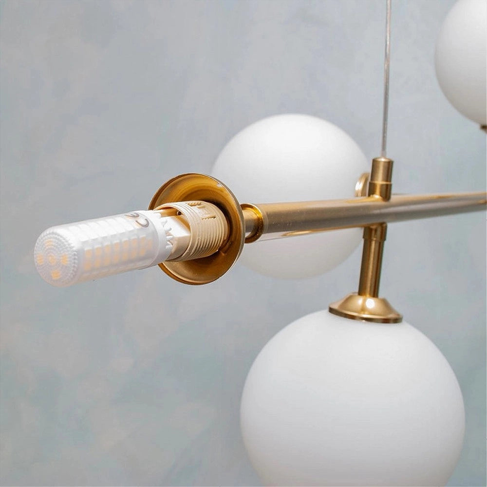 Trade Shop - Lampadario Da Soffitto Moderno A Sospensione Con 6 Sfere Attacco Lampadine G9 B88 -