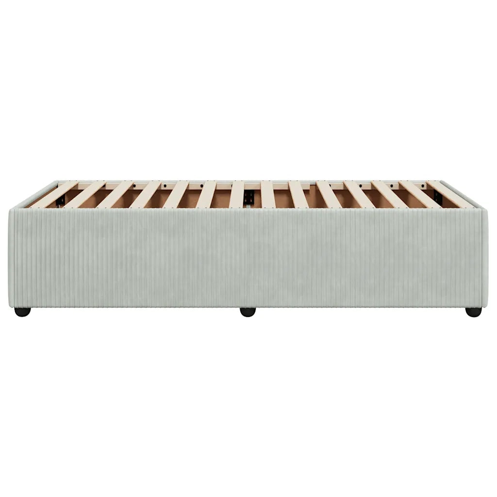 Giroletto senza Materasso Grigio Chiaro 100x200 cm Velluto