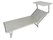 Lettino Prendisole da Giardino 186x60x38 cm in Alluminio e Textilene Grigio